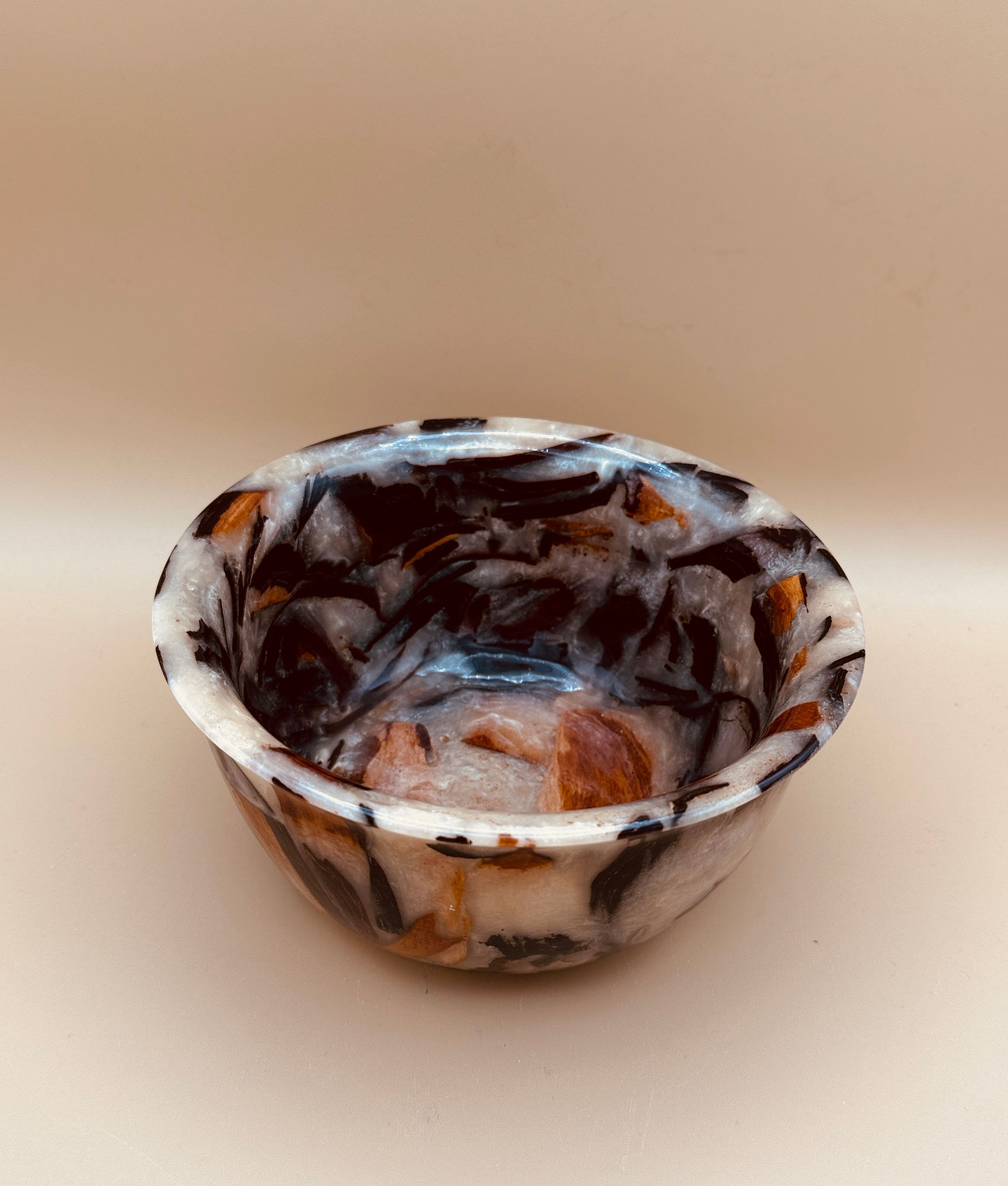 Raven Black Resin & Wood Bowl