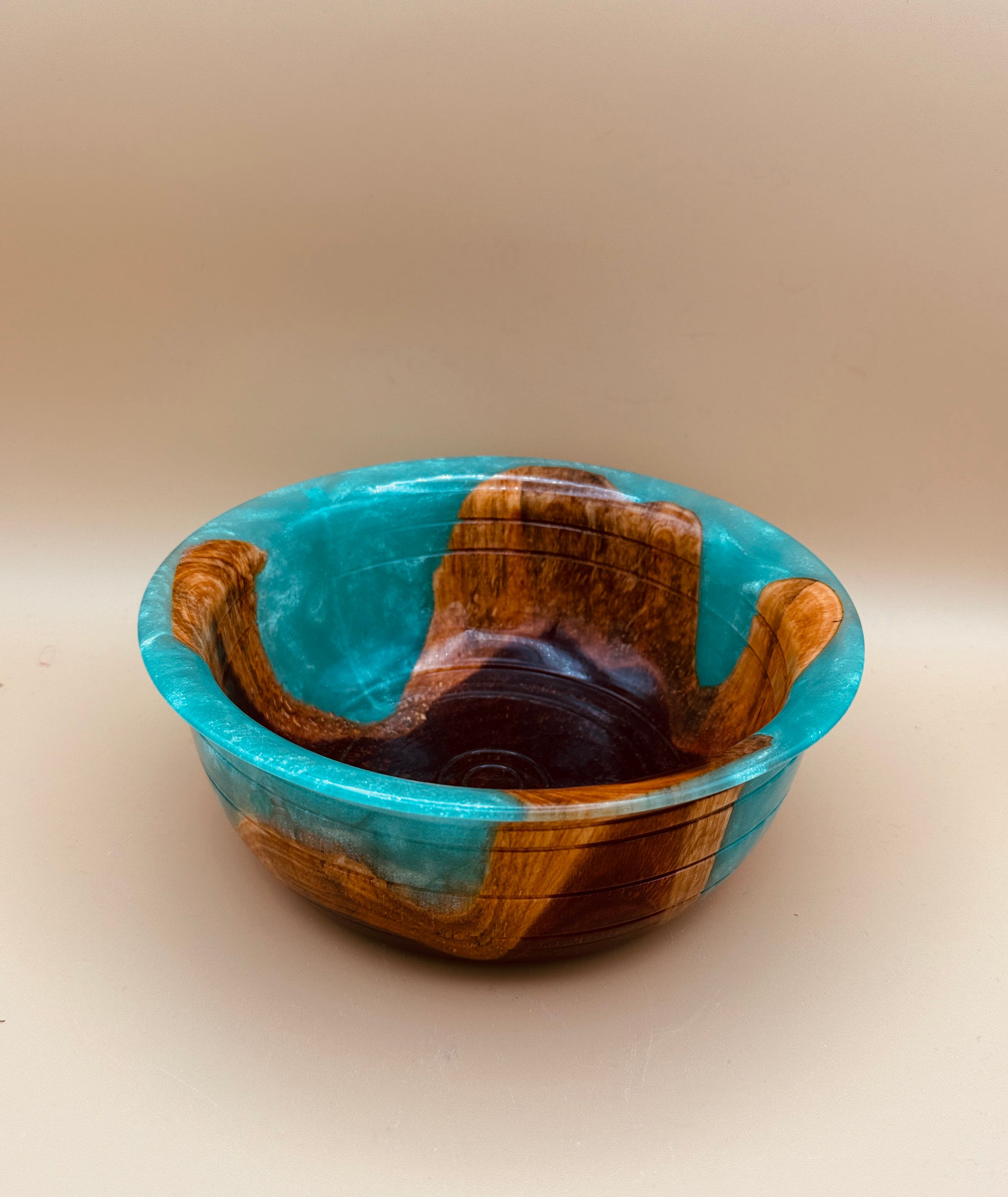 Wood & Sea Glass Green Resin Bowl
